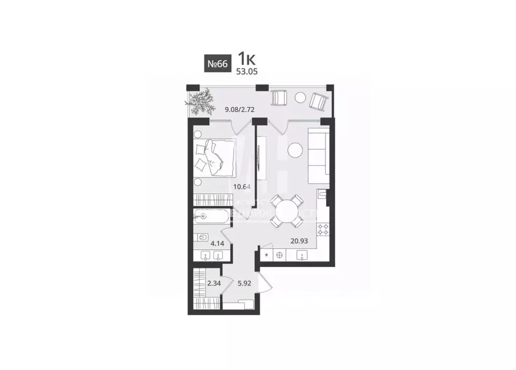 1-к кв. Калининградская область, Светлогорск Новая ул., 108-114 (53.05 ... - Фото 0