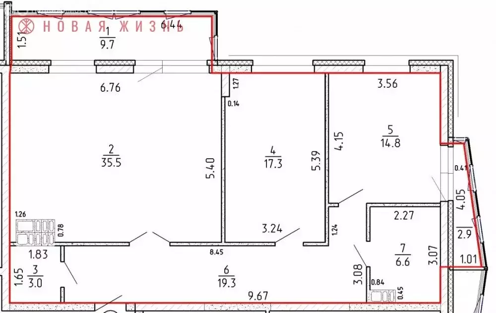 3-комнатная квартира: Самара, 4-й проезд, 8А (109 м) - Фото 1