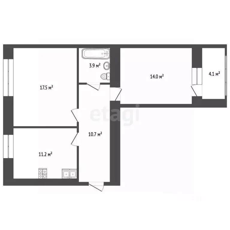 2-к кв. Калининградская область, Калининград ул. Александра Невского, ... - Фото 1