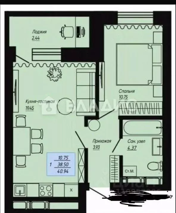1-к кв. Волгоградская область, Волгоград пос. Ангарский, ул. Нильская, ... - Фото 2