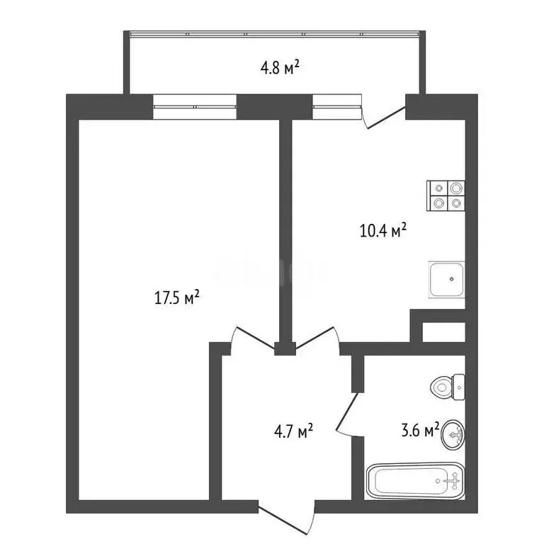 1-комнатная квартира: Тюмень, улица Дмитрия Менделеева, 2 (36.2 м) - Фото 0