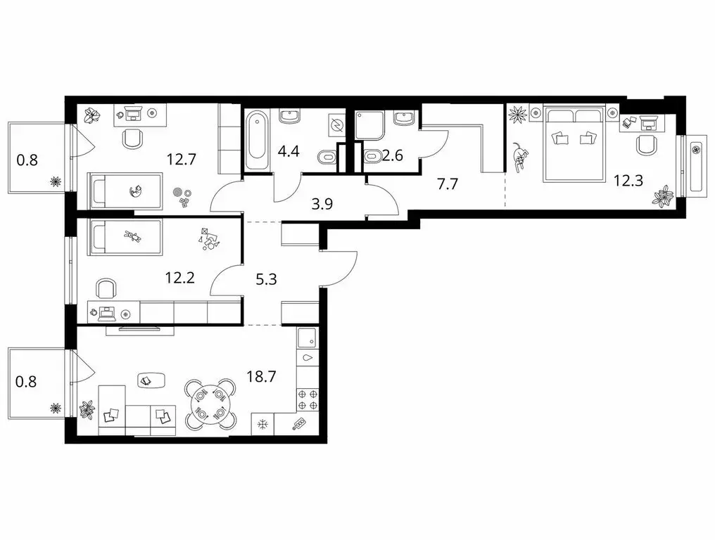 3-комнатная квартира: Зеленоград, 22-й микрорайон, ЖК Зелёный Парк, ... - Фото 1