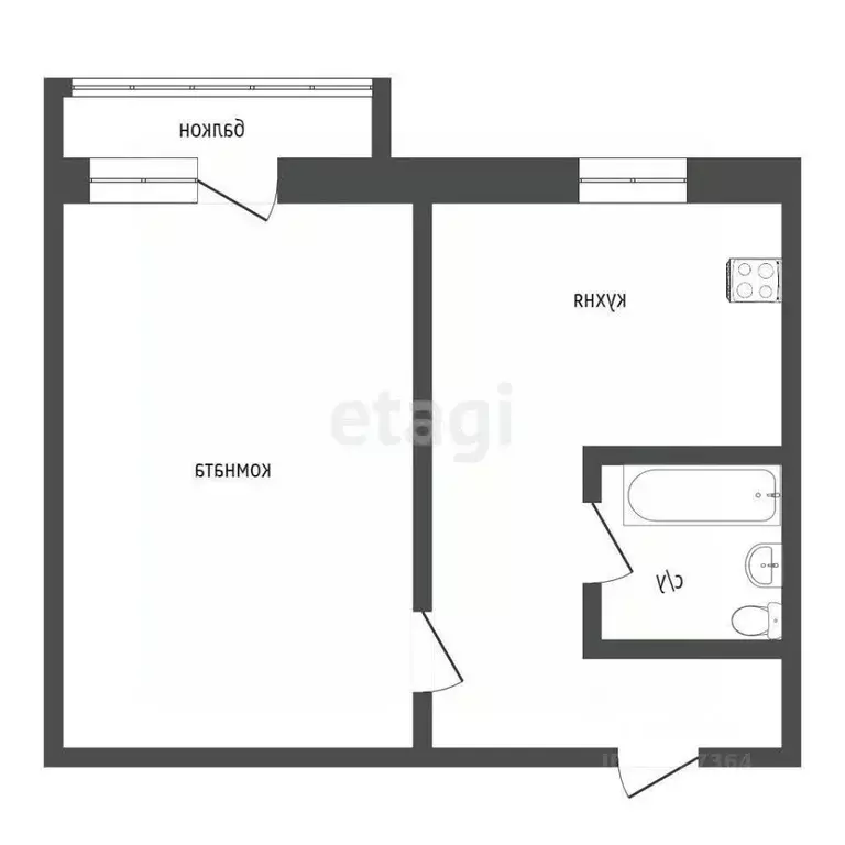 1-к кв. Курганская область, Курган ул. Володарского, 105 (30.3 м) - Фото 1