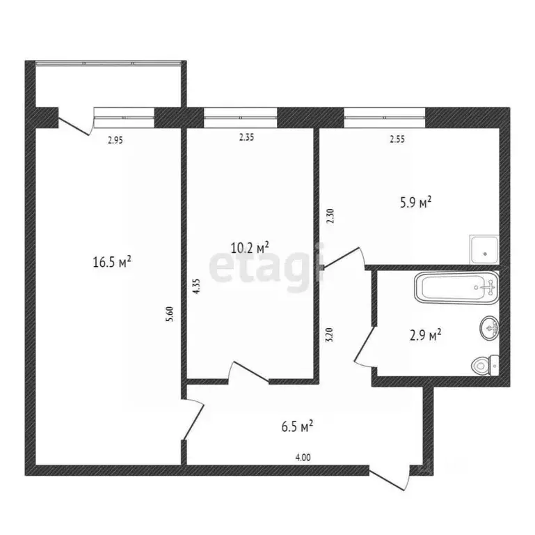 2-к кв. Красноярский край, Красноярск ул. Сурикова, 6 (41.5 м) - Фото 1