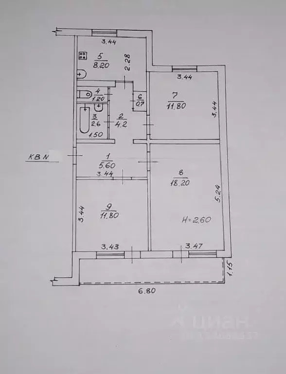 3-к кв. Волгоградская область, Волгоград Колосовая ул., 6 (64.3 м) - Фото 2