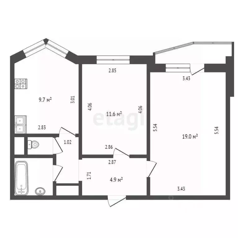 2-к кв. Москва ул. Бирюсинка, 10 (51.4 м) - Фото 1