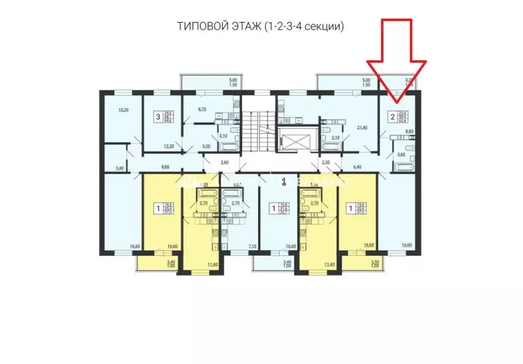 2-комнатная квартира: Магнитогорск, проспект Карла Маркса, 237к2 (62.4 ... - Фото 2