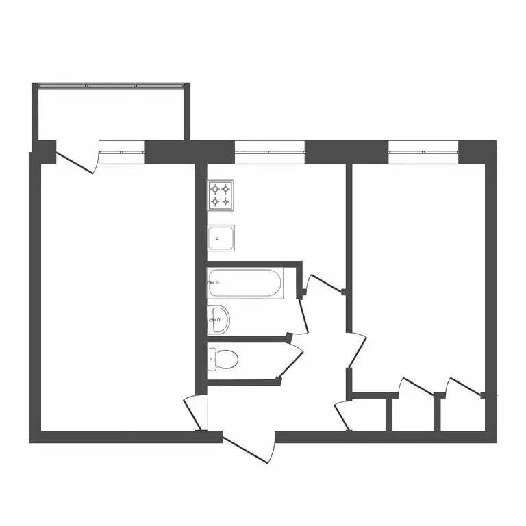 2-комнатная квартира: Тюмень, улица Котельщиков, 17 (42.8 м) - Фото 1