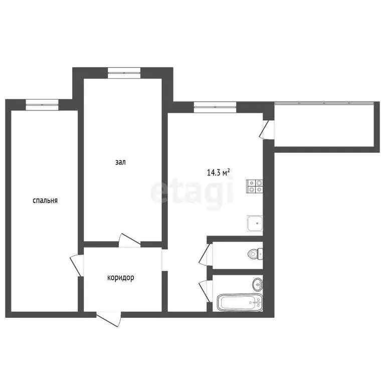 2-комнатная квартира: Шебекино, улица Ленина, 97А (73.2 м) - Фото 1