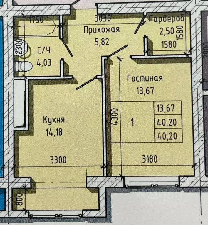 1-к кв. Кабардино-Балкария, Нальчик ул. Солнечная, 8к1 (40.14 м) - Фото 1