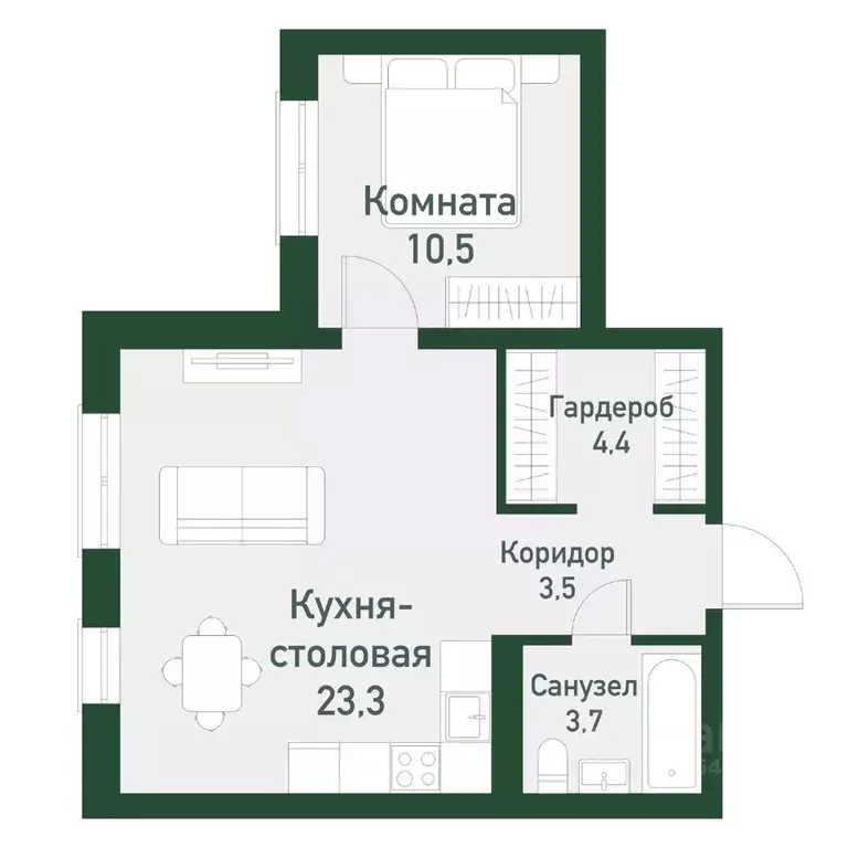 1-к кв. Челябинская область, Челябинский городской округ, пос. ... - Фото 0