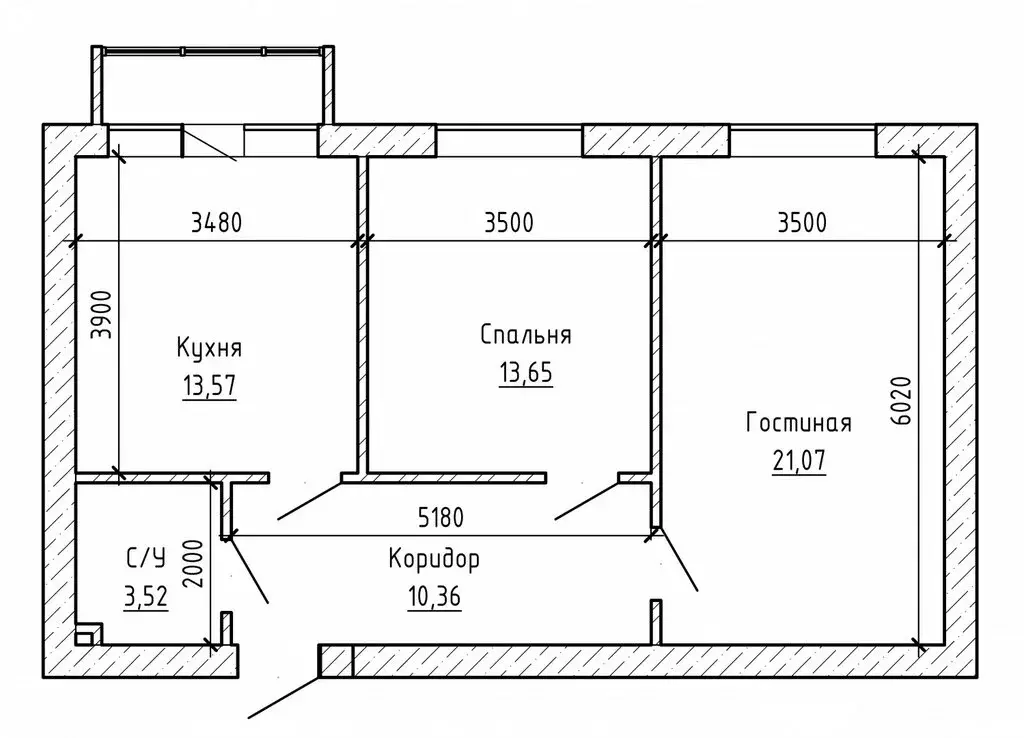 2-комнатная квартира: Нальчик, улица Шогенова, 55к16 (64.53 м) - Фото 1