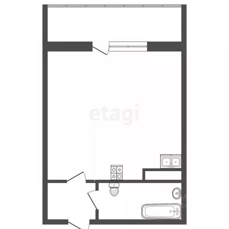 Студия Тюменская область, Тюмень Интернациональная ул., 199к3 (35.7 м) - Фото 1