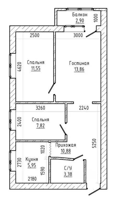 3-к кв. Кабардино-Балкария, Чегем ул. Героя России А.С. Кярова (60.0 ... - Фото 2