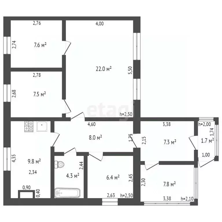 Дом в Брянская область, Фокино ул. Гагарина, 14 (66 м) - Фото 2