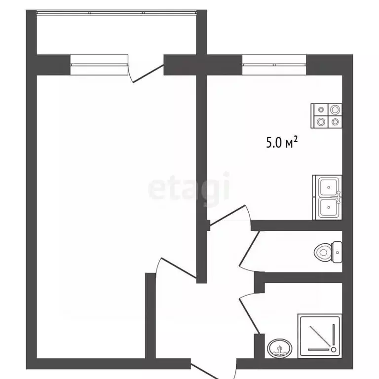 1-к кв. Тюменская область, Тюмень ул. Николая Ростовцева, 18 (35.5 м) - Фото 2