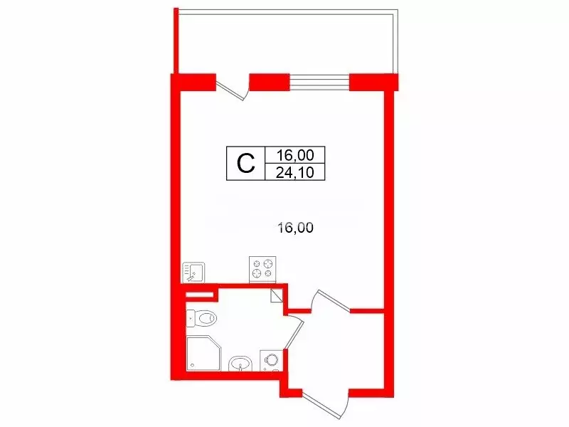 Квартира-студия: Санкт-Петербург, улица Струве, 8к2 (24.1 м) - Фото 0