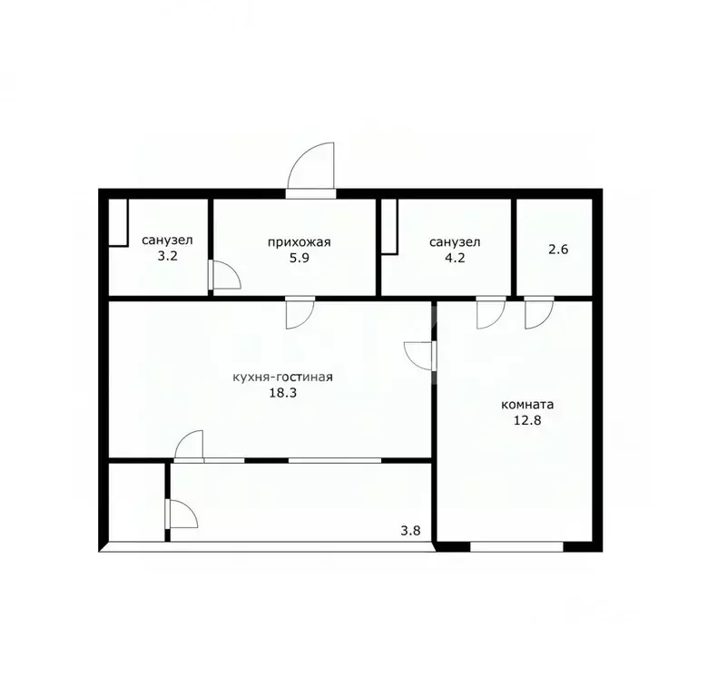 2-к кв. Москва Строительный проезд, 9к1 (55.5 м) - Фото 2