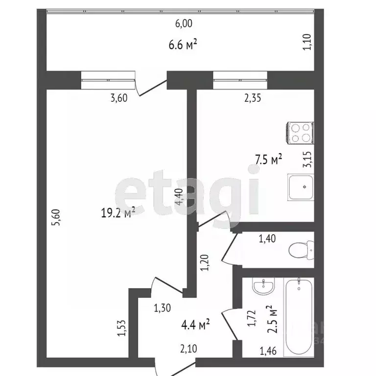 1-к кв. Тюменская область, Тюмень Широтная ул., 103 (34.3 м) - Фото 2