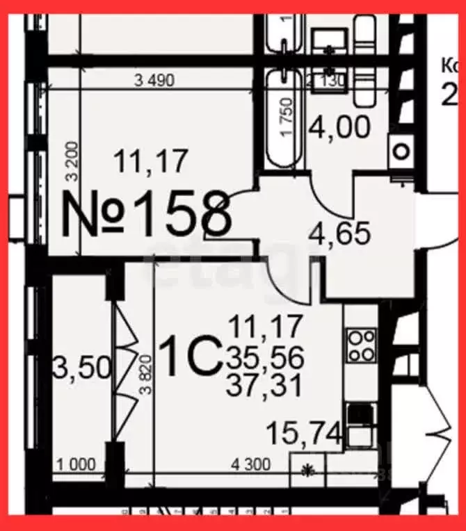 1-к кв. Тульская область, Тула Путейская ул., 11 (35.2 м) - Фото 2