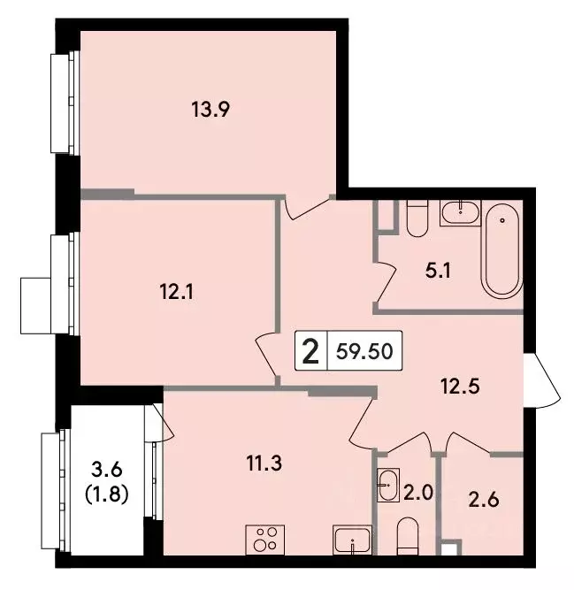 2-к кв. Московская область, Мытищи ул. Кадомцева, 4 (59.5 м) - Фото 1