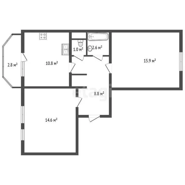 2-комнатная квартира: Санкт-Петербург, Приморский проспект, 143к2 ... - Фото 1
