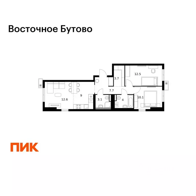 2-к кв. Московская область, Ленинский городской округ, Боброво пгт ... - Фото 1