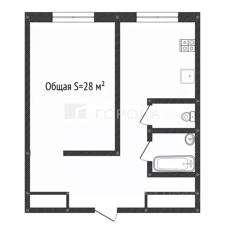 1-к кв. Кемеровская область, Новокузнецк ул. Павловского, 21А (28.0 м) - Фото 2