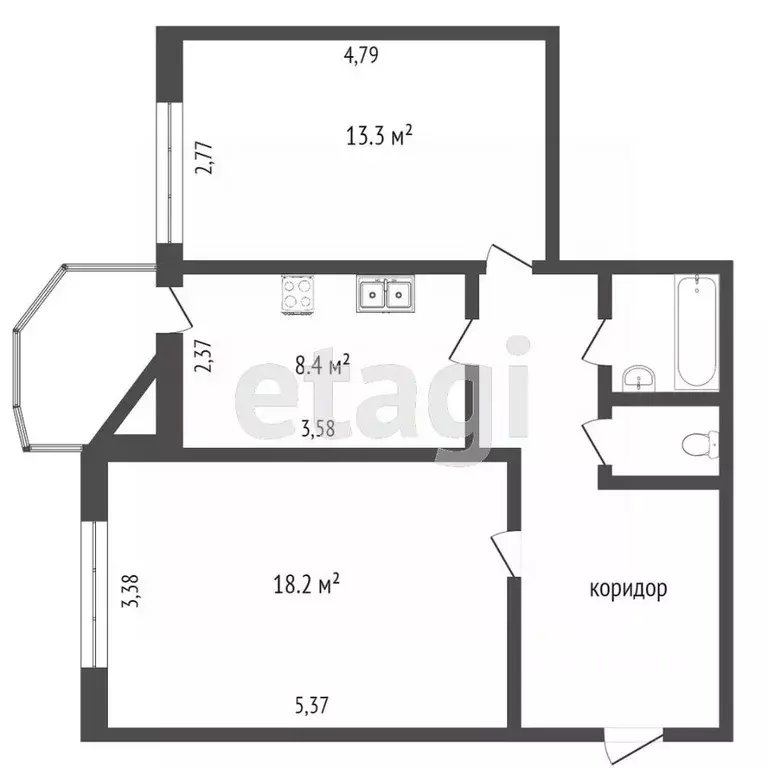 2-к кв. Тюменская область, Тюмень ул. Муравленко, 19 (53.0 м) - Фото 2