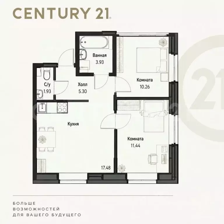 2-к кв. Санкт-Петербург просп. Юнтоловский, 48к2 (49.3 м) - Фото 2