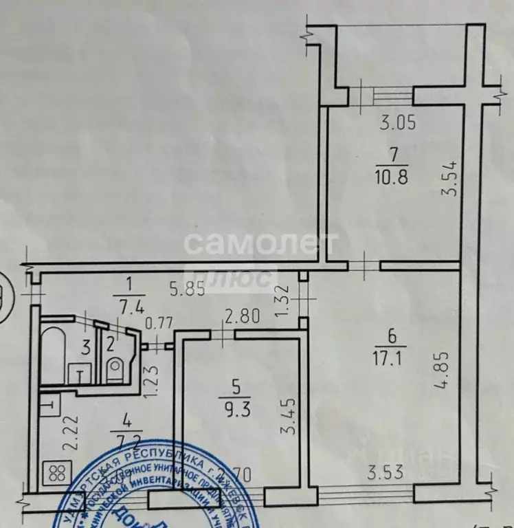 3-к кв. Удмуртия, Ижевск Автозаводская ул., 48 (54.7 м) - Фото 1