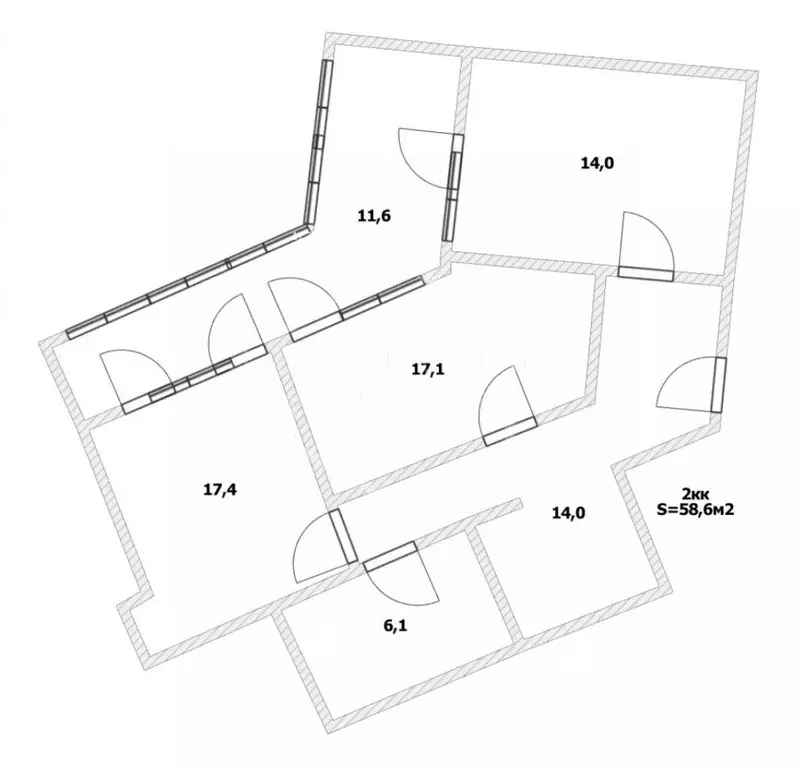 2-к кв. Калининградская область, Калининград ул. Генерал-фельдмаршала ... - Фото 1