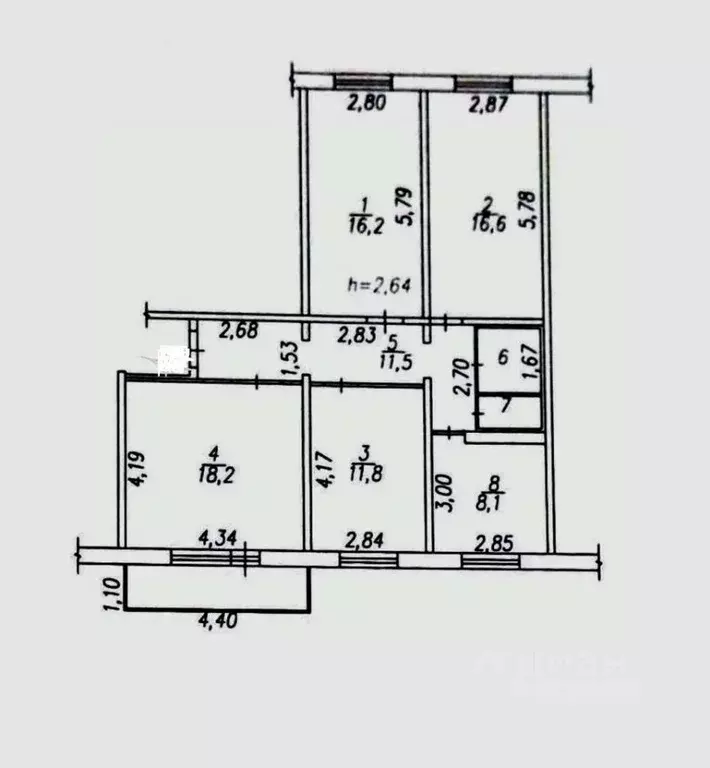 4-к кв. Кемеровская область, Новокузнецк Новобайдаевский мкр, ул. ... - Фото 2
