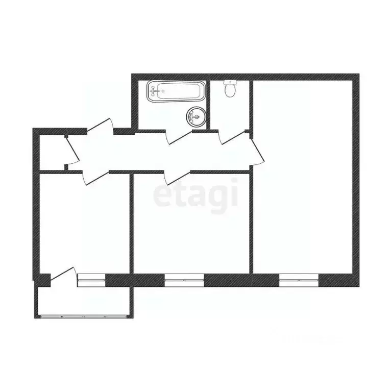 2-к кв. Костромская область, Кострома Магистральная ул., 43 (53.2 м) - Фото 2