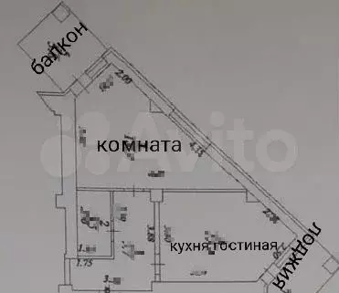 1-к. квартира, 45 м, 3/7 эт. - Фото 0