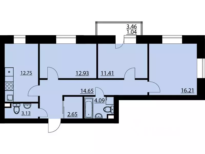 3-к кв. Воронежская область, Рамонский район, Яменское с/пос, пос. ... - Фото 1