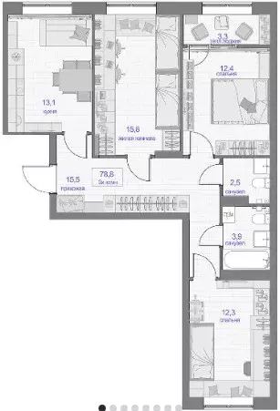 Продаётся 3-к квартира, 79.3 м - Фото 0