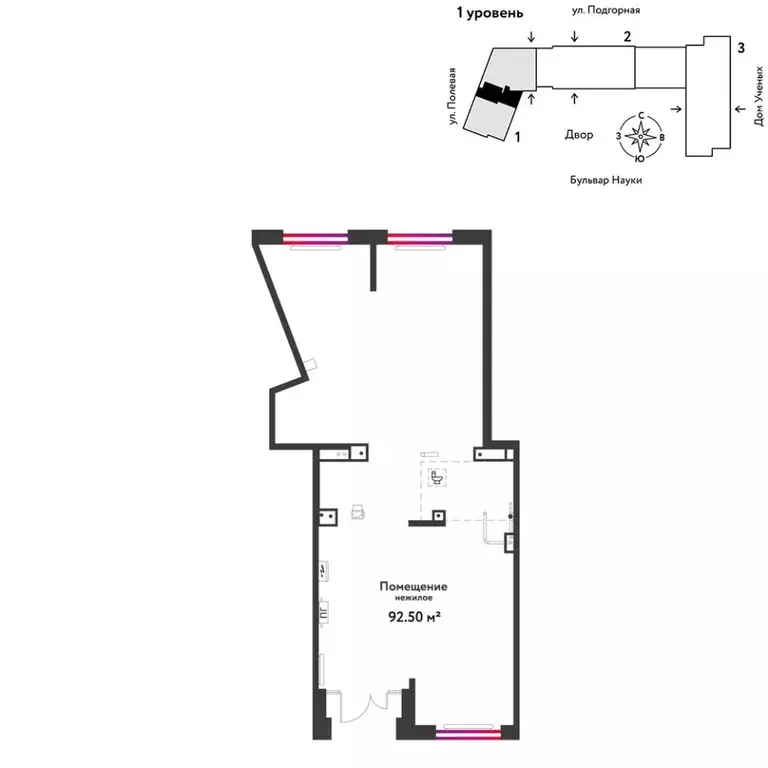Торговая площадь в Тюменская область, Тюмень Подгорная ул., 73 (93 м) - Фото 1