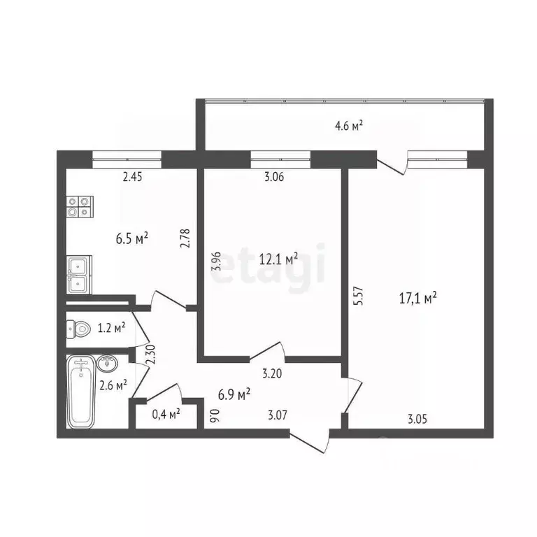 2-к кв. Марий Эл, Йошкар-Ола ул. Анциферова, 10 (46.8 м) - Фото 2