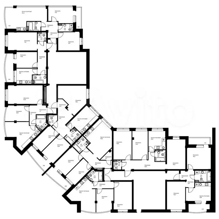 2-к. квартира, 56,5 м, 7/9 эт. - Фото 1