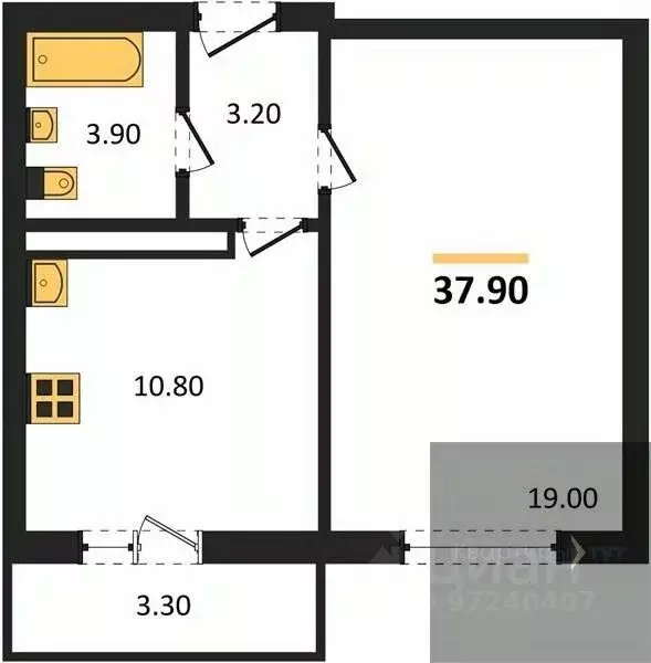 1-к кв. Воронежская область, Воронеж ул. Шидловского, 38 (37.9 м) - Фото 0