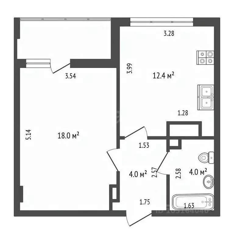 1-к кв. Крым, Феодосия ул. Грина, 43 (38.4 м) - Фото 2