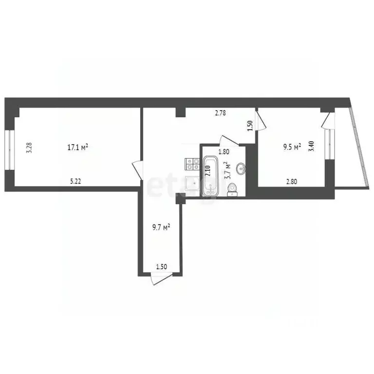 2-к кв. Коми, Сыктывкар Сысольское ш., 1/2 (46.7 м) - Фото 0