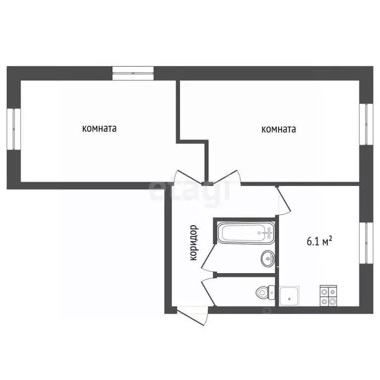 2-к кв. Владимирская область, Александровский муниципальный округ, д. ... - Фото 2