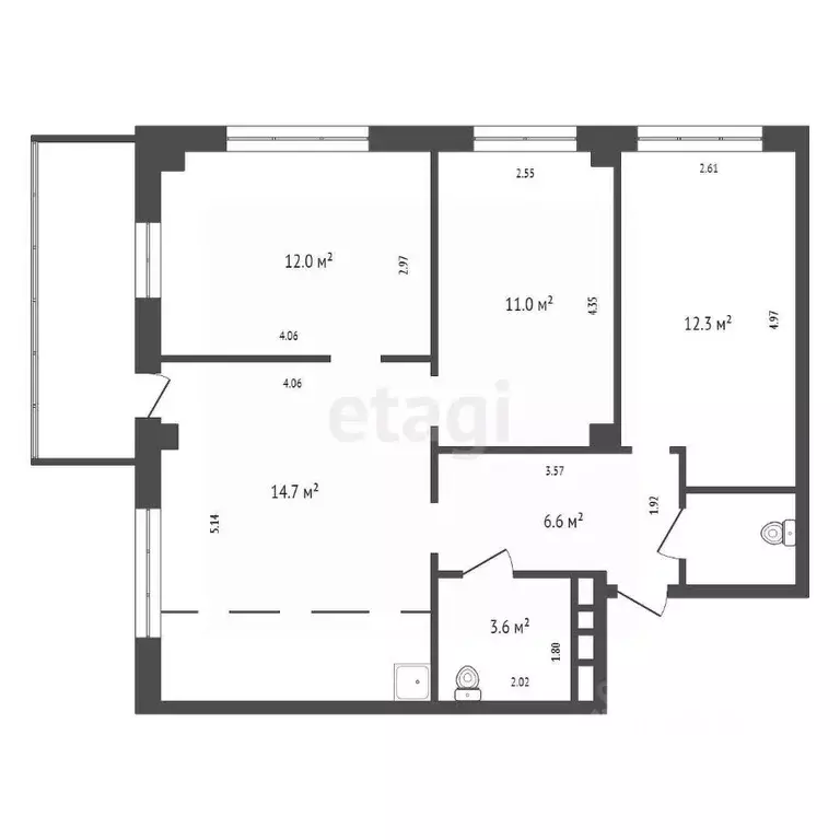4-к кв. Красноярский край, Красноярск Лесопарковая ул., 33 (70.2 м) - Фото 2