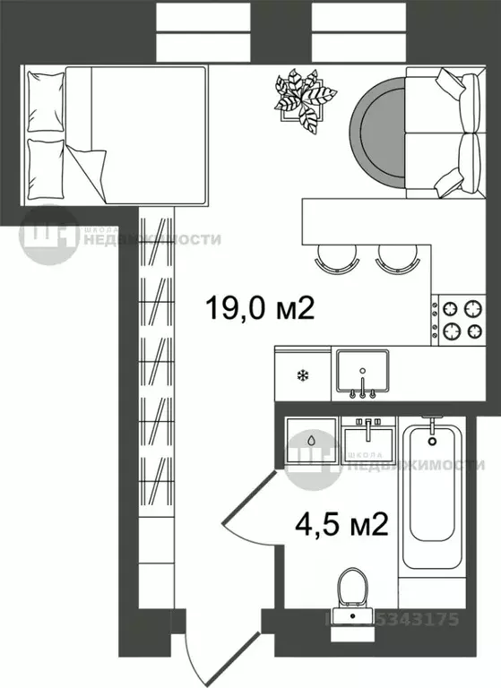 Студия Санкт-Петербург Челябинская ул., 37 (23.5 м) - Фото 0