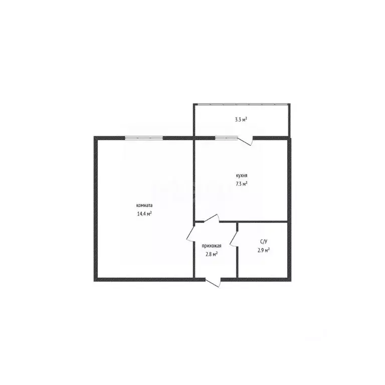 1-к кв. Адыгея, Тахтамукайский район, Старобжегокайское с/пос, Новая ... - Фото 2