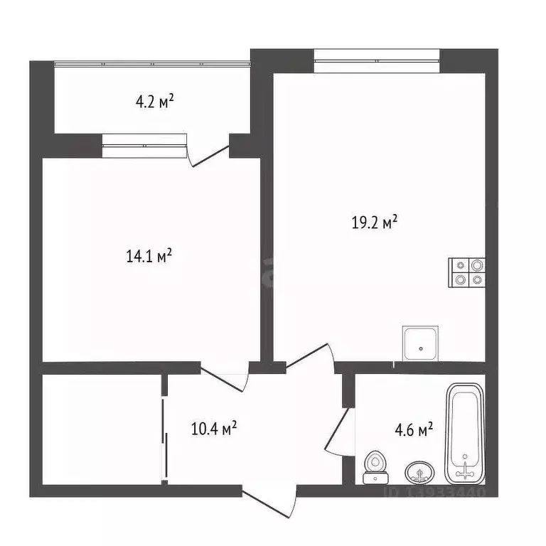 1-к кв. Тюменская область, Тюмень ул. Игоря Комиссарова, 22 (52.8 м) - Фото 0