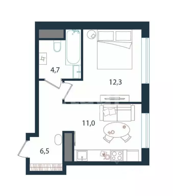 1-к кв. Москва Тагильская ул., 2к1 (34.5 м) - Фото 2