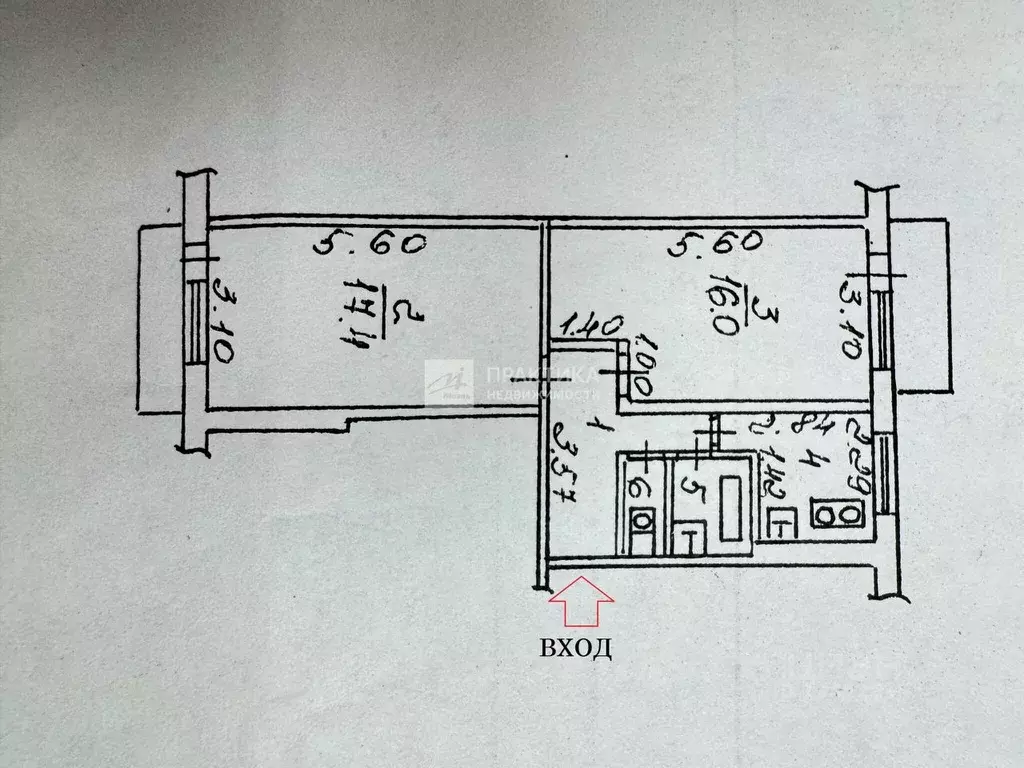 2-к кв. Липецкая область, Липецк ул. Вермишева, 24 (47.8 м) - Фото 2